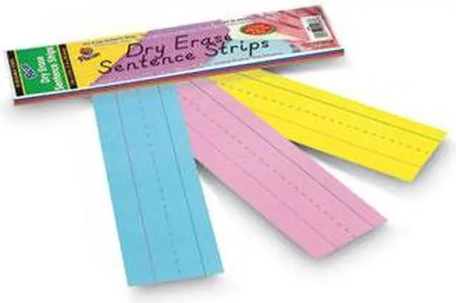 Alt view image 6 of 7 - Pacon Dry Erase Sentence Strips, 12 X 3, Assorted, 20 Per Pack 5188