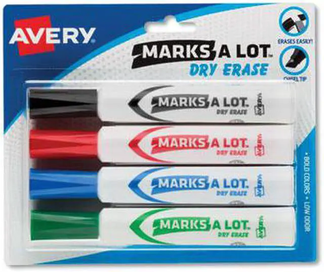 Alt view image 17 of 20 - Avery Marker,Dry Erase,4/Set 24409