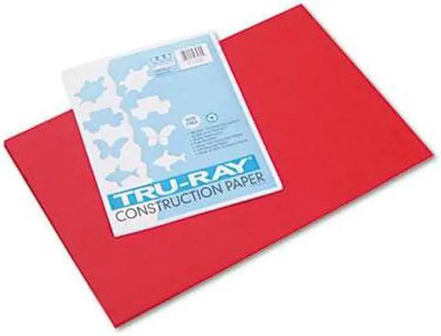 Alt view image 4 of 5 - Pacon Tru-Ray Construction Paper, 76lb, 12 X 18, Festive Red, 50/Pack 103432