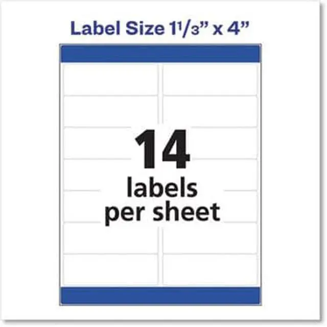 Alt view image 6 of 6 - Avery Label,Adrs,1.33x4,14/Sh 5162