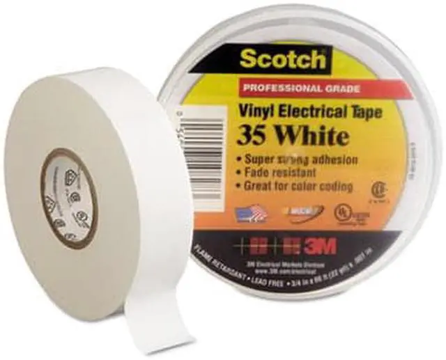 Alt view image 5 of 11 - Scotch #35 White Pro Vinyl Electrical Tape 3/4" x 66ft