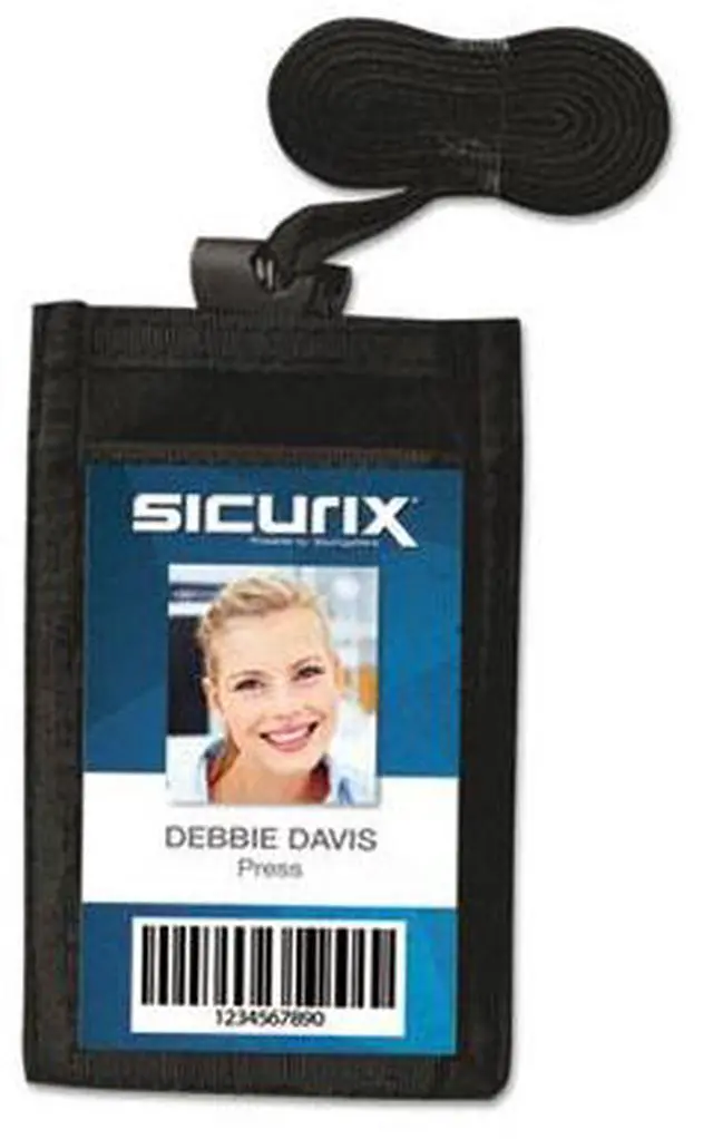 Alt view image 9 of 12 - Baumgartens BAU55120 Sicurix ID Neck Pouch, Vertical, 3 3/4 x 9, Black, 1Each