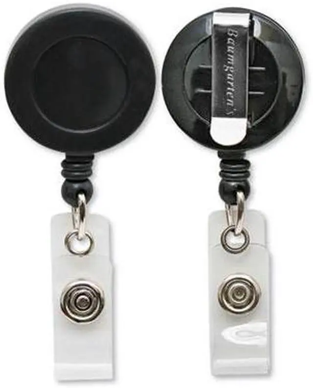 Alt view image 14 of 17 - Baumgartens Card Reel with Belt Clip Extends 30" Black 68824