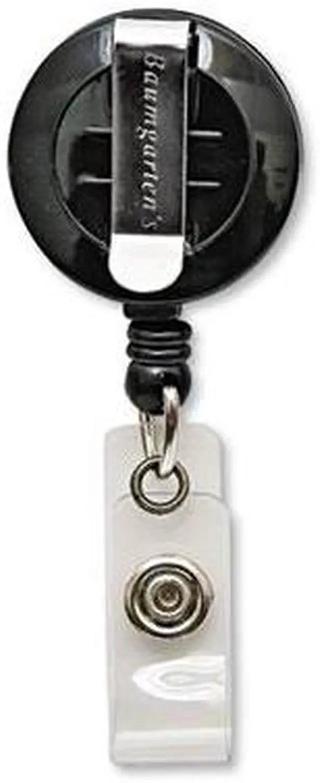 Alt view image 15 of 17 - Baumgartens Card Reel with Belt Clip Extends 30" Black 68824