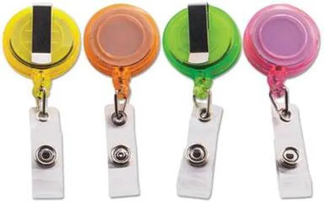 Alt view image 3 of 7 - Advantus 4-Color Neon Set ID Card Reels - Metal, Plastic, Nylon - 20 / Pack - Neon Orange, Neon Yellow, Neon Green, Neon