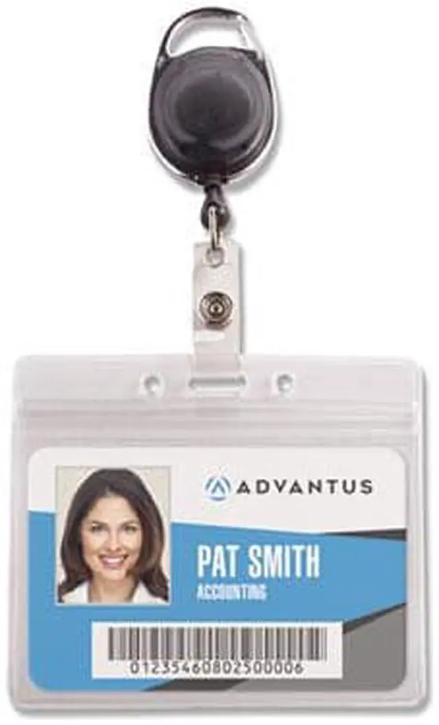 Alt view image 6 of 14 - Advantus Badge Reel Holder Combo Pack - Horizontal - Vinyl - 10 / Pack - Black/Clear  AVT91130