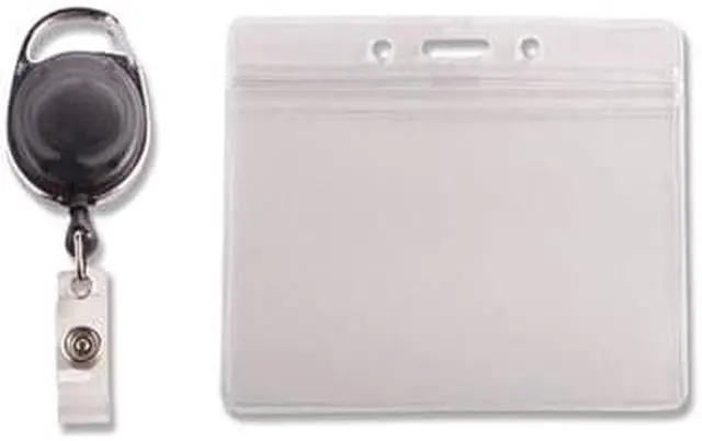Alt view image 8 of 14 - Advantus Badge Reel Holder Combo Pack - Horizontal - Vinyl - 10 / Pack - Black/Clear  AVT91130