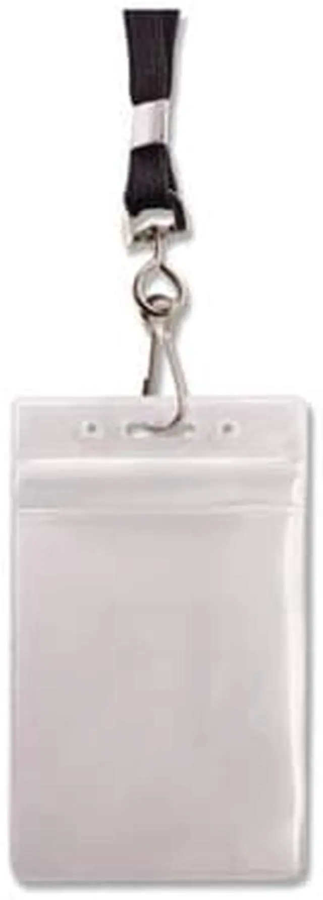 Alt view image 7 of 12 - Advantus ID Holder/Lanyard Combo Pack - Vertical - Vinyl - 20 / Pack - Black/Clear  AVT91131