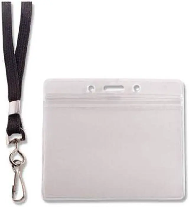 Alt view image 12 of 14 - Advantus ID Holder/Lanyard Combo Pack - Horizontal - Vinyl - 20 / Pack - Black/Clear  AVT91132