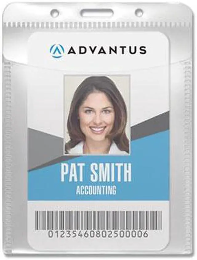 Alt view image 8 of 9 - Advantus 75604 PVC-Free Badge Holders, Vertical, 3" x 4", Clear, 50/Pack