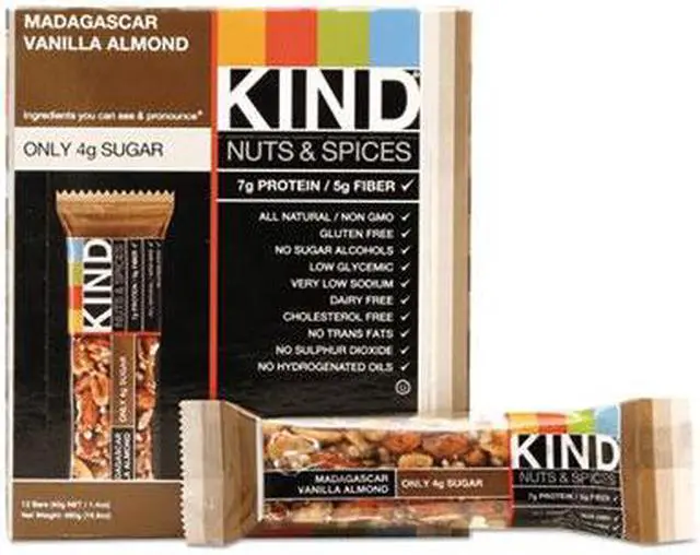 Alt view image 3 of 14 - KIND 17850 Nuts and Spices Bar, Madagascar Vanilla/Almond, 1.4 oz, 12/Box