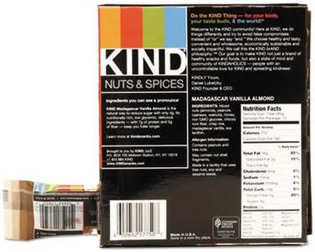 Alt view image 5 of 14 - KIND 17850 Nuts and Spices Bar, Madagascar Vanilla/Almond, 1.4 oz, 12/Box