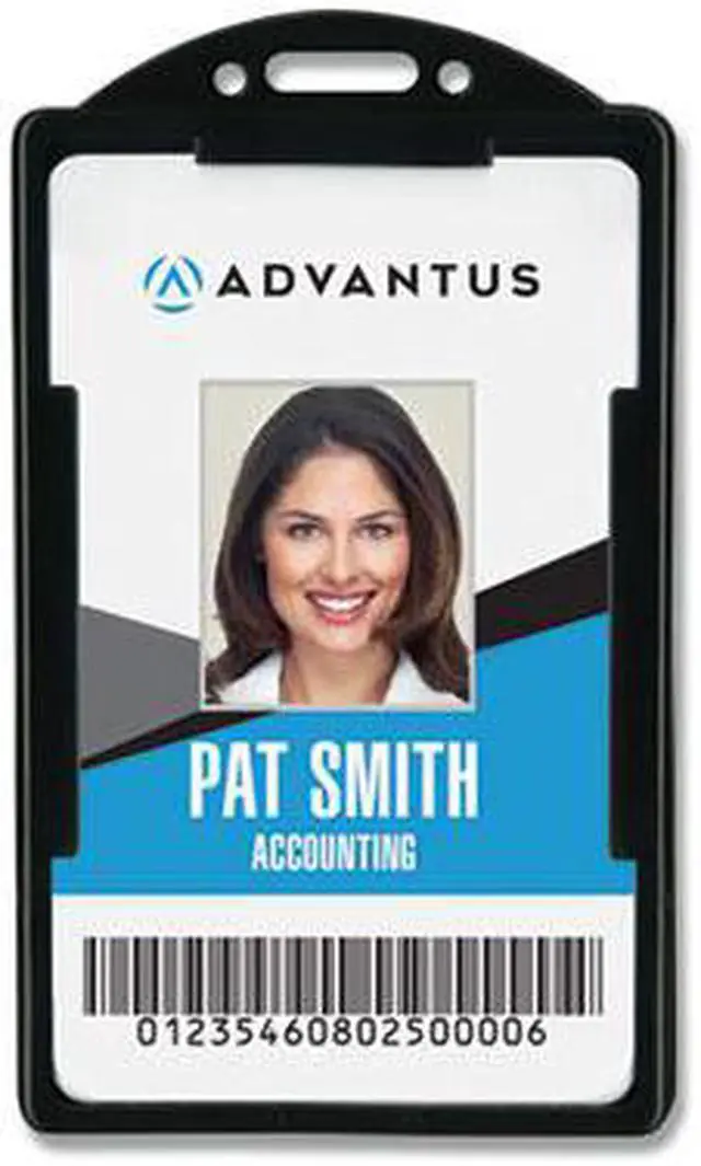 Alt view image 10 of 14 - Advantus Vertical ID Card Holders 2 1/8 x 3 3/8 Black 25 per Pack 75657