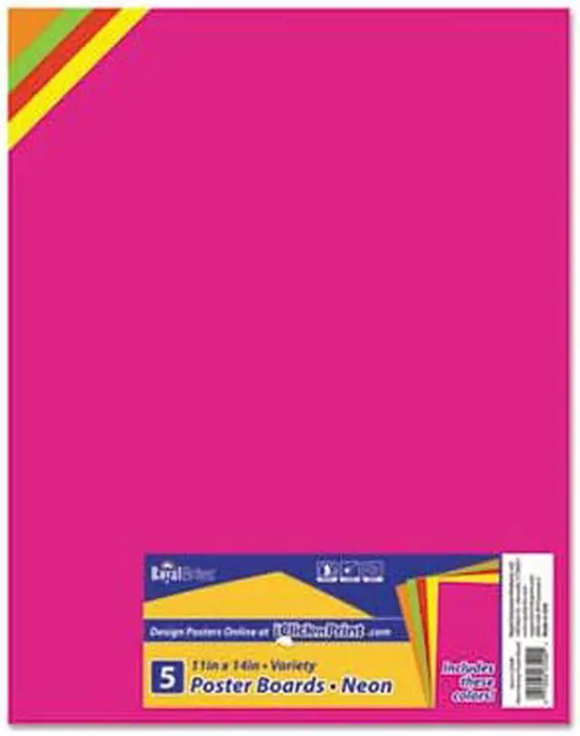 Alt view image 6 of 6 - Premium Coated Poster Board, 11 x 14, Assorted, 5/Pack 23500