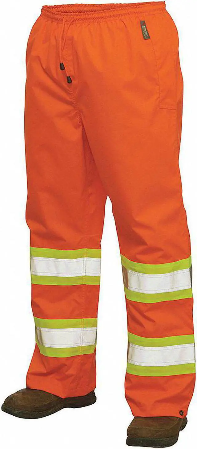 Alt view image 4 of 4 - TOUGH DUCK S37411 Hi-Vis Rain Pants,XL,Orange