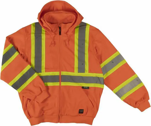 Alt view image 2 of 4 - TOUGH DUCK S49411 Medium Hi-Vis Hooded Sweatshirt, Orange