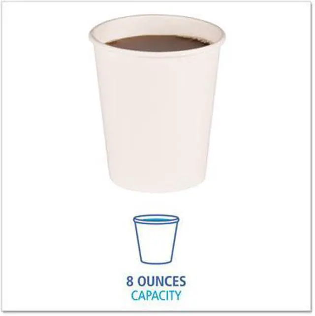Alt view image 5 of 7 - Boardwalk WHT8HCUP Paper Hot Cups, 8 oz, White, 1000/Carton