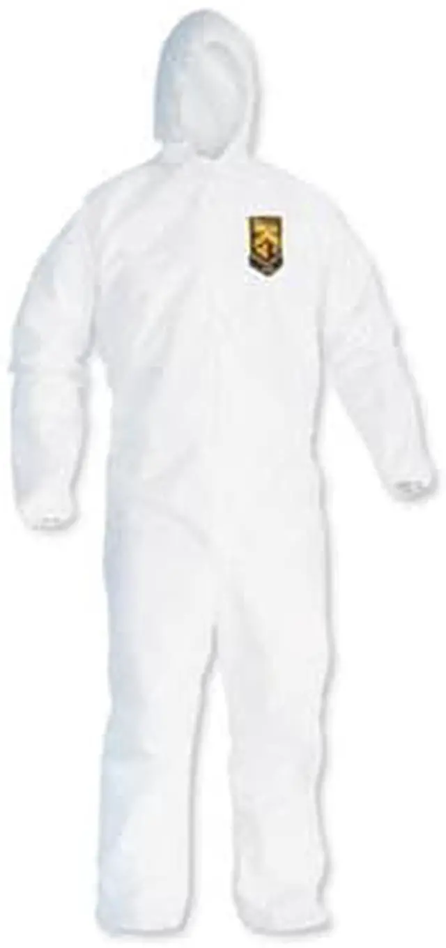 Alt view image 5 of 15 - Kimberly-Clark - 49113 - Hooded Disposable Coveralls with Elastic Cuff, White, L, SMS