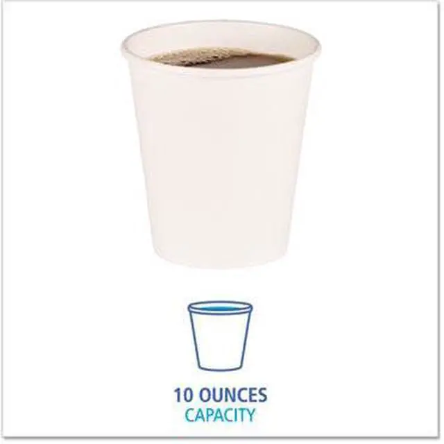 Alt view image 5 of 7 - Boardwalk BWKWHT10HCUP Paper Hot Cups, 10 Ounces