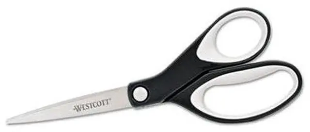 Alt view image 5 of 6 - Westcott Straight KleenEarth Soft Handle Scissors 8" Long Black/Gray 15588
