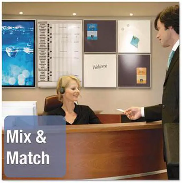 Alt view image 6 of 12 - Quartet Matrix Magnetic Boards Painted Steel 16 x 16 White Aluminum Frame M1616