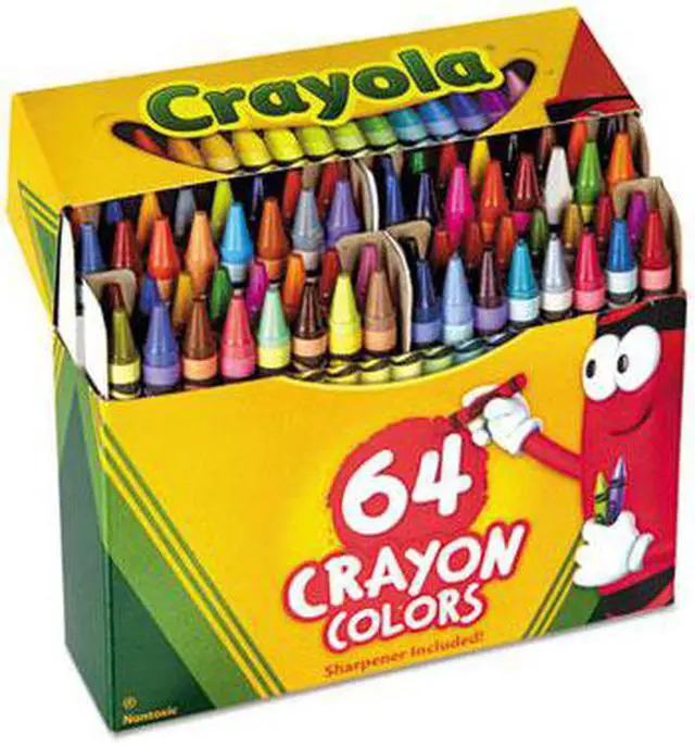 Alt view image 12 of 14 - Crayola Crayons 64-Pack with Built-In Sharpener