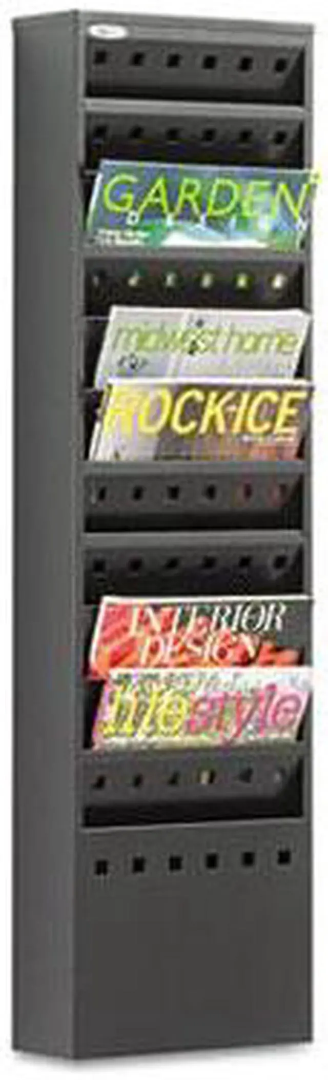 Alt view image 7 of 16 - Safco Steel Magazine Rack 11 Compartments 10w x 4d x 36-1/4h Black 4321BL