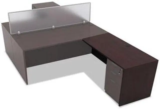 Alt view image 4 of 14 - Alera Valencia Series Reversible Return/Bridge Shell,47 1/4w x 23 5/8d, Mahogany