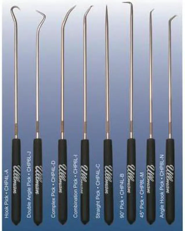 Alt view image 2 of 2 - ULLMAN CHP8-L Pick/Hook Set,Stl Shft, Plstc Grps,PK8
