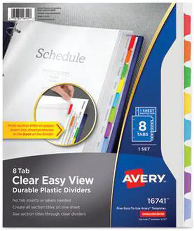 Alt view image 8 of 16 - Avery Clear View Plastic Dividers with Sheet Protector Multicolor 8-Tab Letter