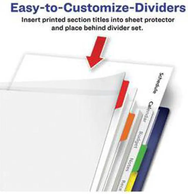 Alt view image 9 of 16 - Avery Clear View Plastic Dividers with Sheet Protector Multicolor 8-Tab Letter