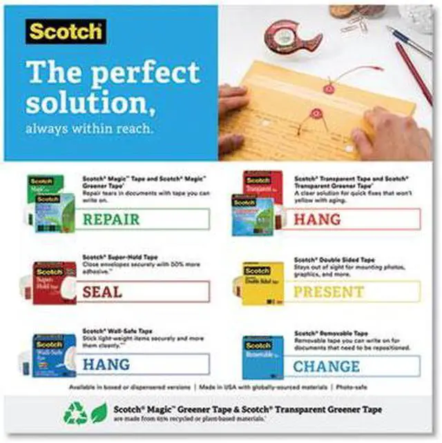Alt view image 8 of 16 - 3M Tape Extra Adhesive 3/4"x1000" 10 Rolls/PK Clear 700K10