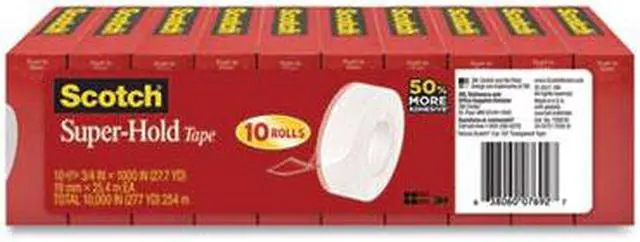 Alt view image 9 of 16 - 3M Tape Extra Adhesive 3/4"x1000" 10 Rolls/PK Clear 700K10