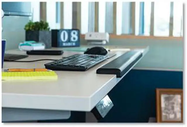 Alt view image 9 of 20 - 3M Gel Wrist Rest for Standing Desks, 30.13 x 3.25 x 1, Black - OEM