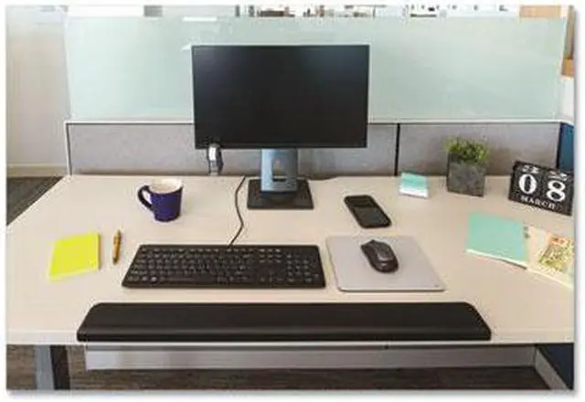 Alt view image 10 of 20 - 3M Gel Wrist Rest for Standing Desks, 30.13 x 3.25 x 1, Black - OEM