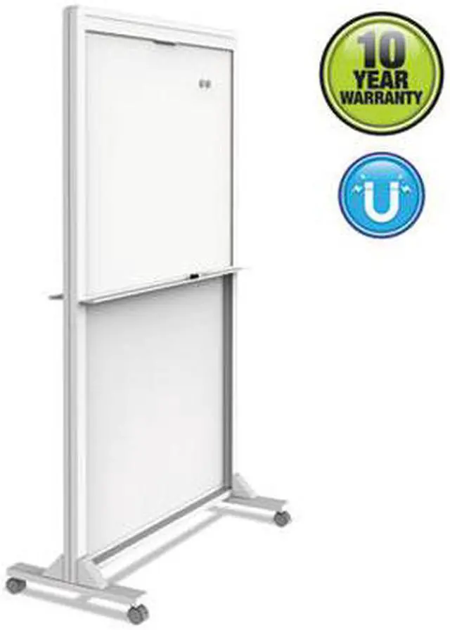 Alt view image 2 of 5 - Quartet Mobile Easel 2-sided Magnetic 45-2/3"Wx77-1/20" White ECM4068DT