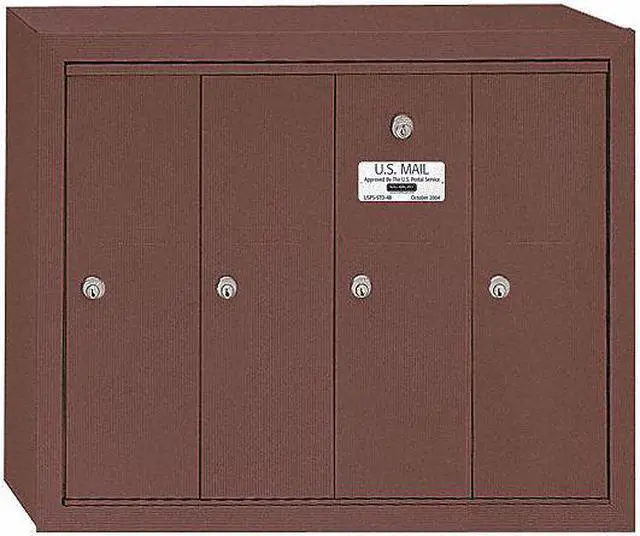 Alt view image 3 of 8 - SALSBURY INDUSTRIES 3504ZSU Mailbox, Bronze, Powder Coated, 4 Doors, Surface, -