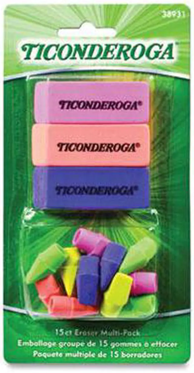 Alt view image 2 of 4 - Eraser Combo Set, Neon, 3 Beveled, 12 Wedge Cap