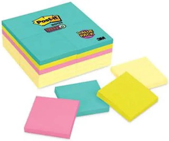 Alt view image 6 of 20 - Post-it Note Pads Office Pack 3 x 3 Canary/Miami 90/Pad 24 Pads/Pack 65424SSCYM