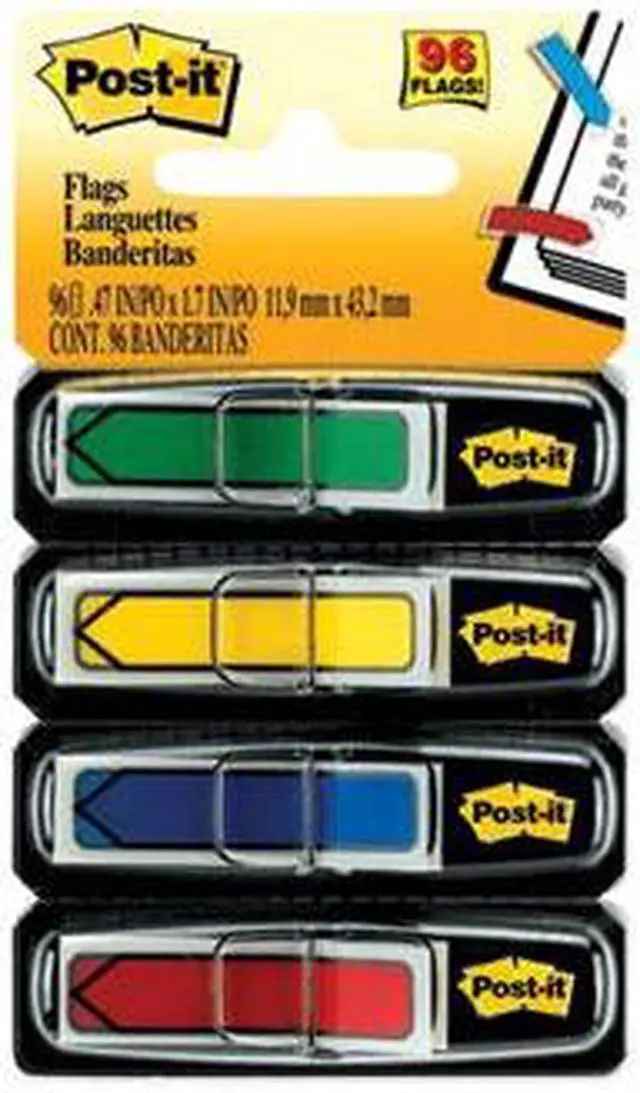 Alt view image 16 of 20 - Post-it Arrow 1/2" Page Flags Blue/Green /Red/Yellow 24/Color 96-Flags/Pack