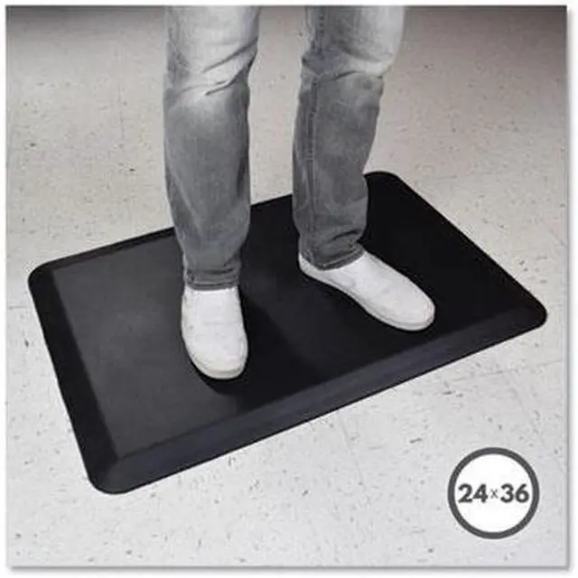 Alt view image 10 of 19 - Deflecto Anti-Fatigue Mat Crush-Resistant 24"Wx36"Lx3/4"H Black AF2436PU