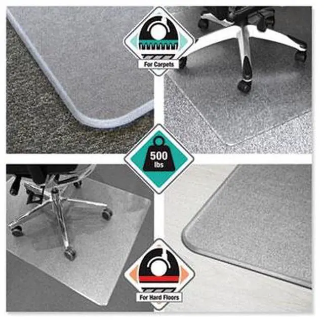 Alt view image 11 of 20 - Floortex Cleartex MegaMat Heavy-Duty Polycarbonate Mat for Hard Floor/All Carpet