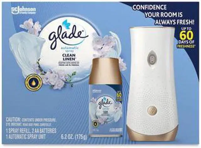 Alt view image 9 of 15 - Glade Automatic Air Freshener Starter Kit Spray Unit & Refill Clean Linen