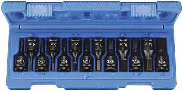 Alt view image 4 of 4 - Grey Pneumatic 1298HC 3/8" Drive 13 Pc. Combo Hex Driver SAE/Metric Set