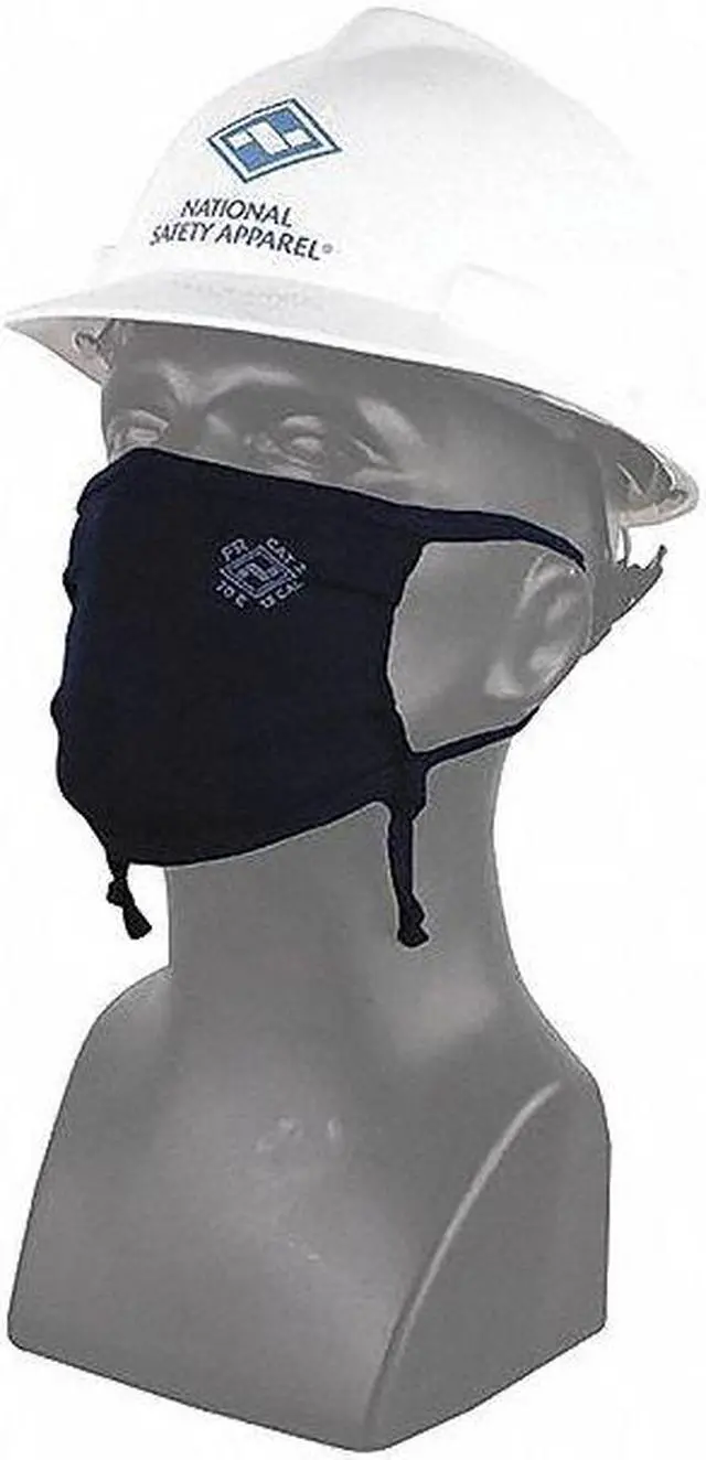 Alt view image 2 of 2 - National Safety Apparel Face Mask,6" H,4" W,Navy,Fabric,Reusable MASK2A-FK