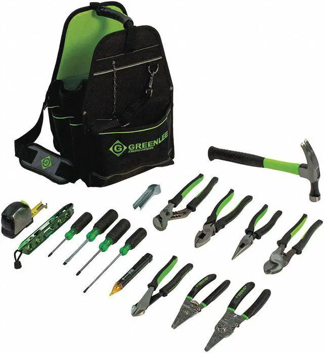 Alt view image 2 of 2 - GREENLEE 0159-17ELEC Electricians Tool Kit,17 pcs.,Caddy