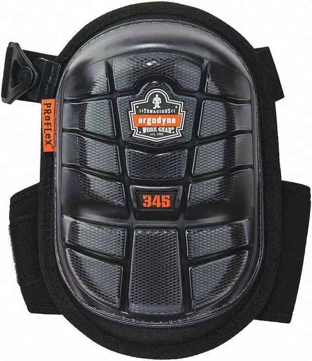 Alt view image 2 of 4 - ERGODYNE 345 Knee Pad, Hard Shell, Gel, Foam Pad, Rubber Cap, Clip Closure, 2