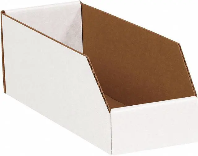 Alt view image 2 of 2 - PARTNERS BRAND BINMT412 Storage Bin, White, 4-1/2 in H, 4 in W, 12 in L, 50 PK