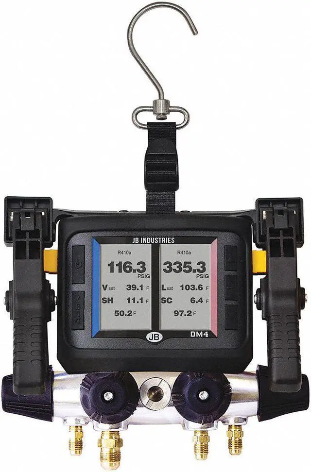 Main image of JB INDUSTRIES DM4-Z Digital Manifold Gauge, 4-Valves, Hose Length: 60 in