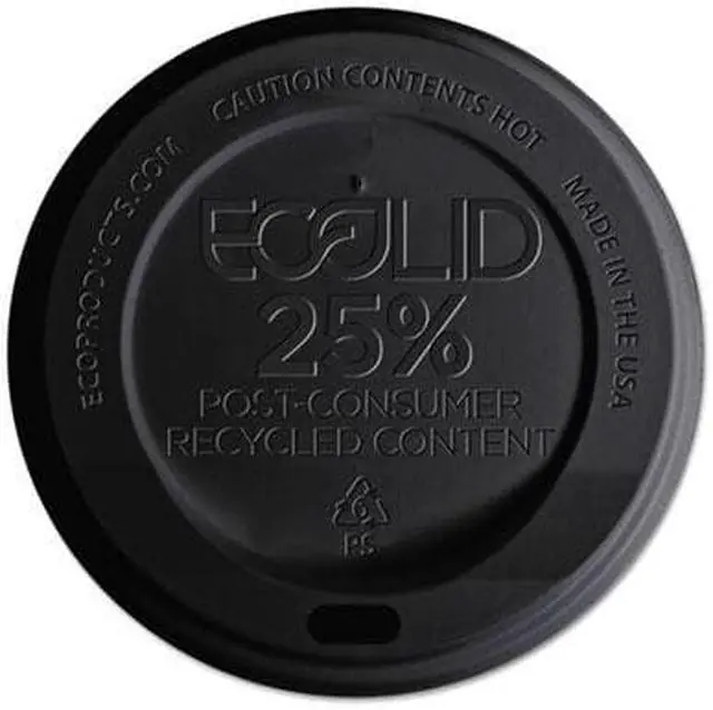 Alt view image 5 of 7 - EcoLid 25% Recy Content Hot Cup Lid, Black, F/10-20oz